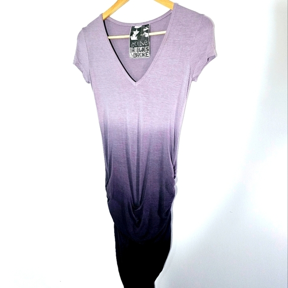 Young Fabolous And Broke Araya Ombre Ruched Bodycon Midi Dress Women Size XS - Picture 6 of 7